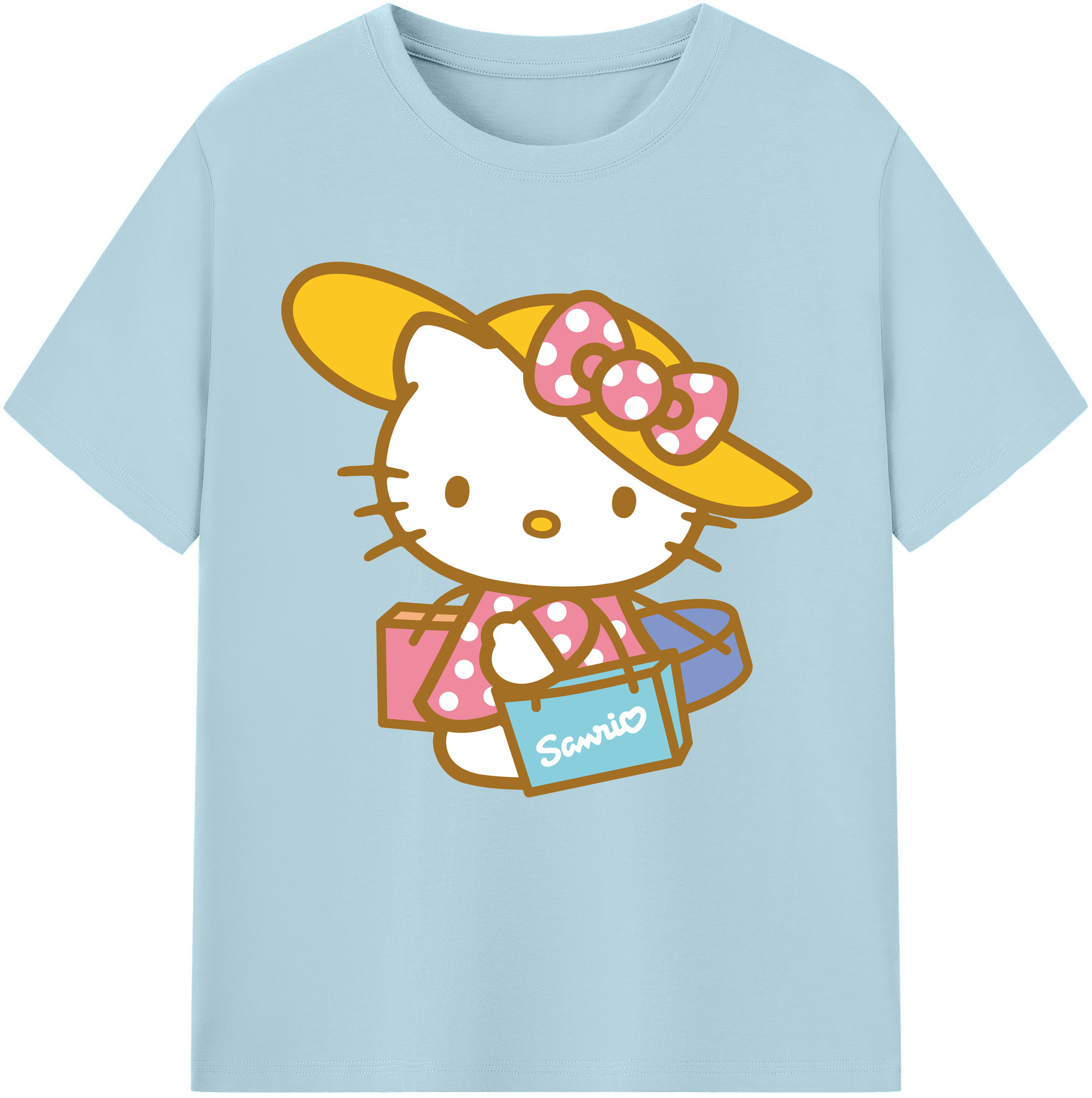 （画像用） Hello Kitty ハローキティ 綿100％半袖Tシャツ（フロントプリント）